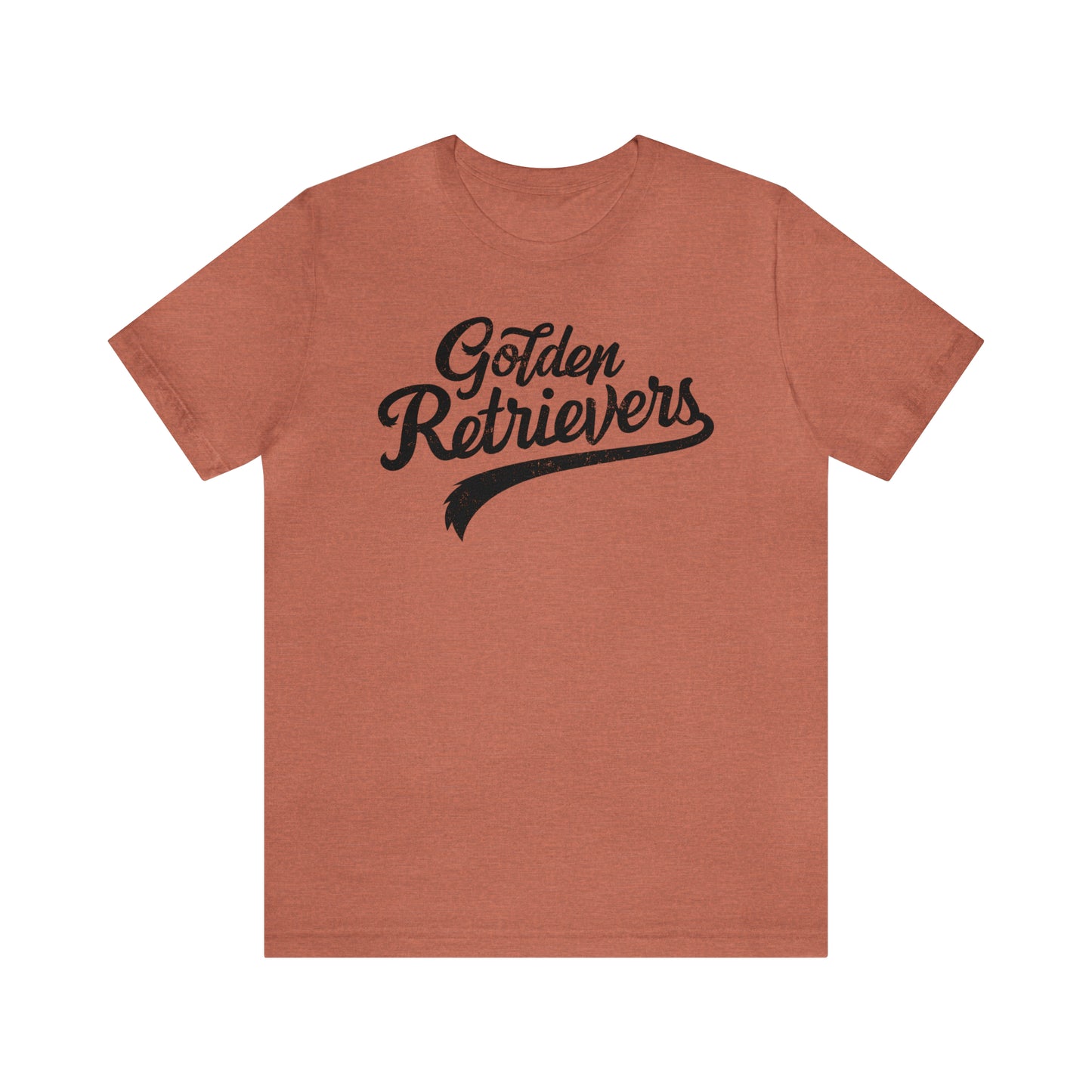 Golden Retrievers Script Unisex Tee, with Distressed Black Print
