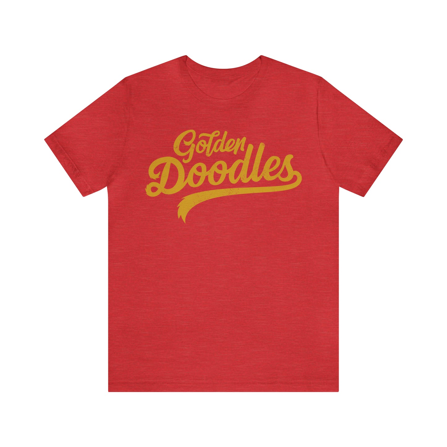 Golden Doodles, Unisex Short Sleeve Tee, Distressed Gold Print