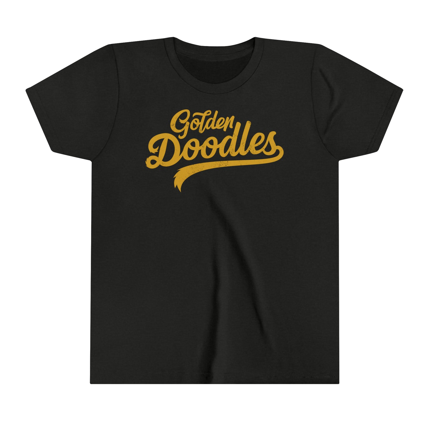 Golden Doodles, Youth Short Sleeve Tee, Distressed Gold Print