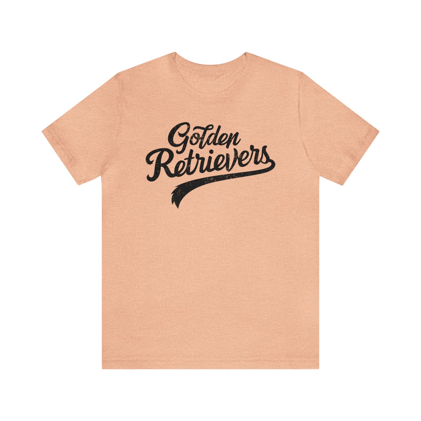 Golden Retrievers Script Unisex Tee, with Distressed Black Print