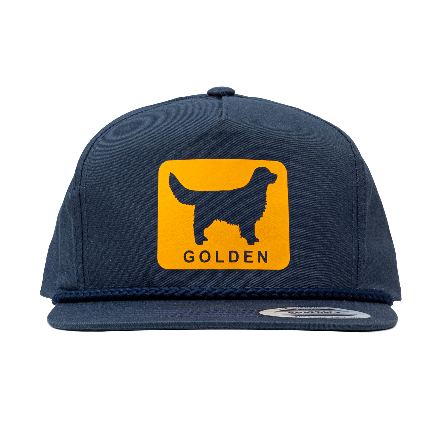 Golden Retrievers GOLDEN Retro Rope Golf 5-Panel Snapback, Vinyl Print