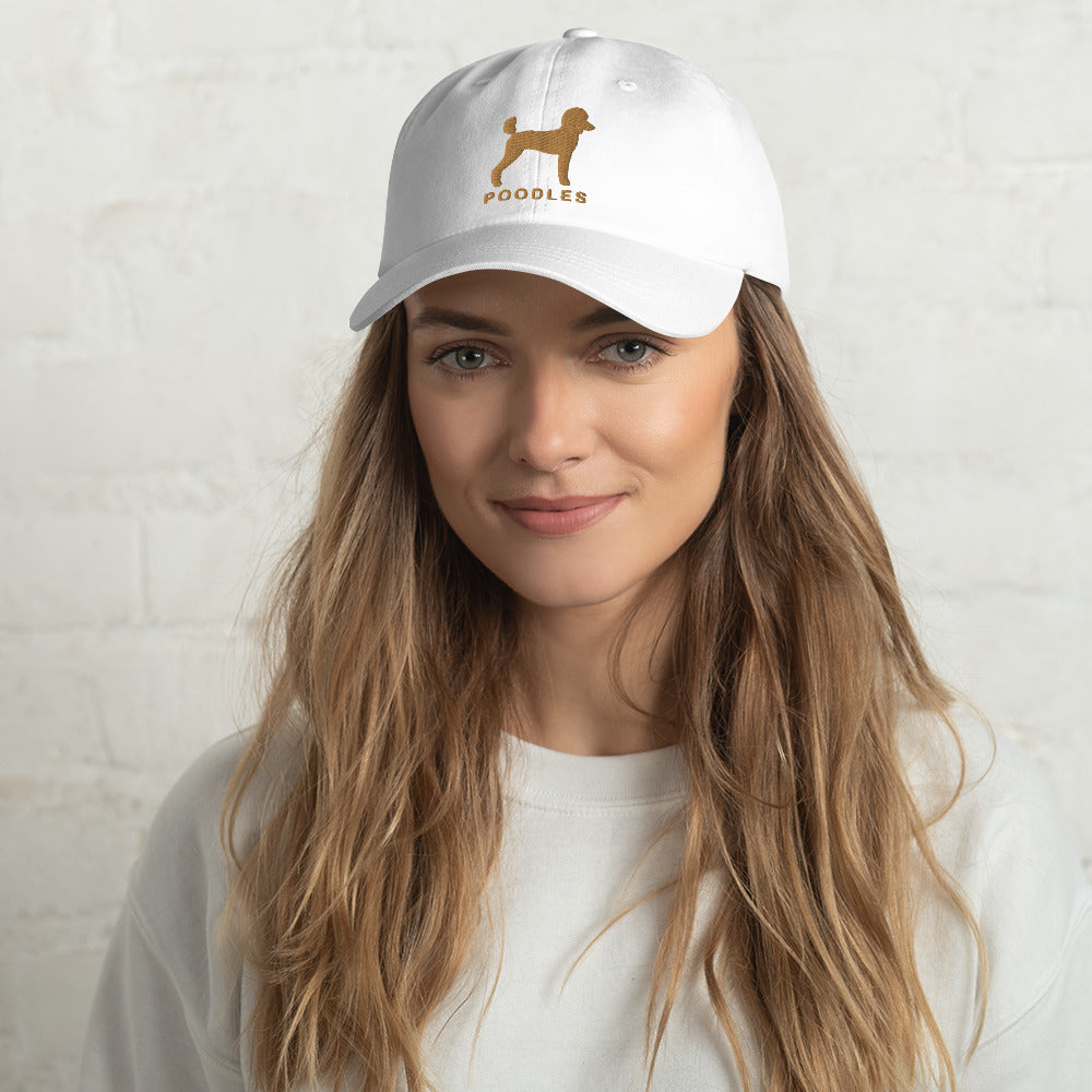 POODLES Silhouette Dad Hat, Embroidered Print