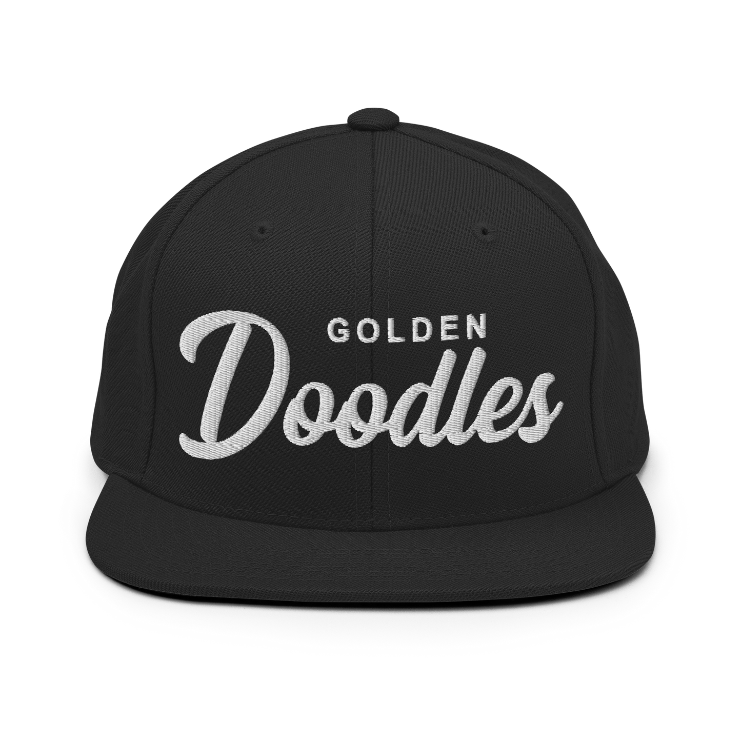 Golden Doodles Retro Snapback, White Embroidered Print