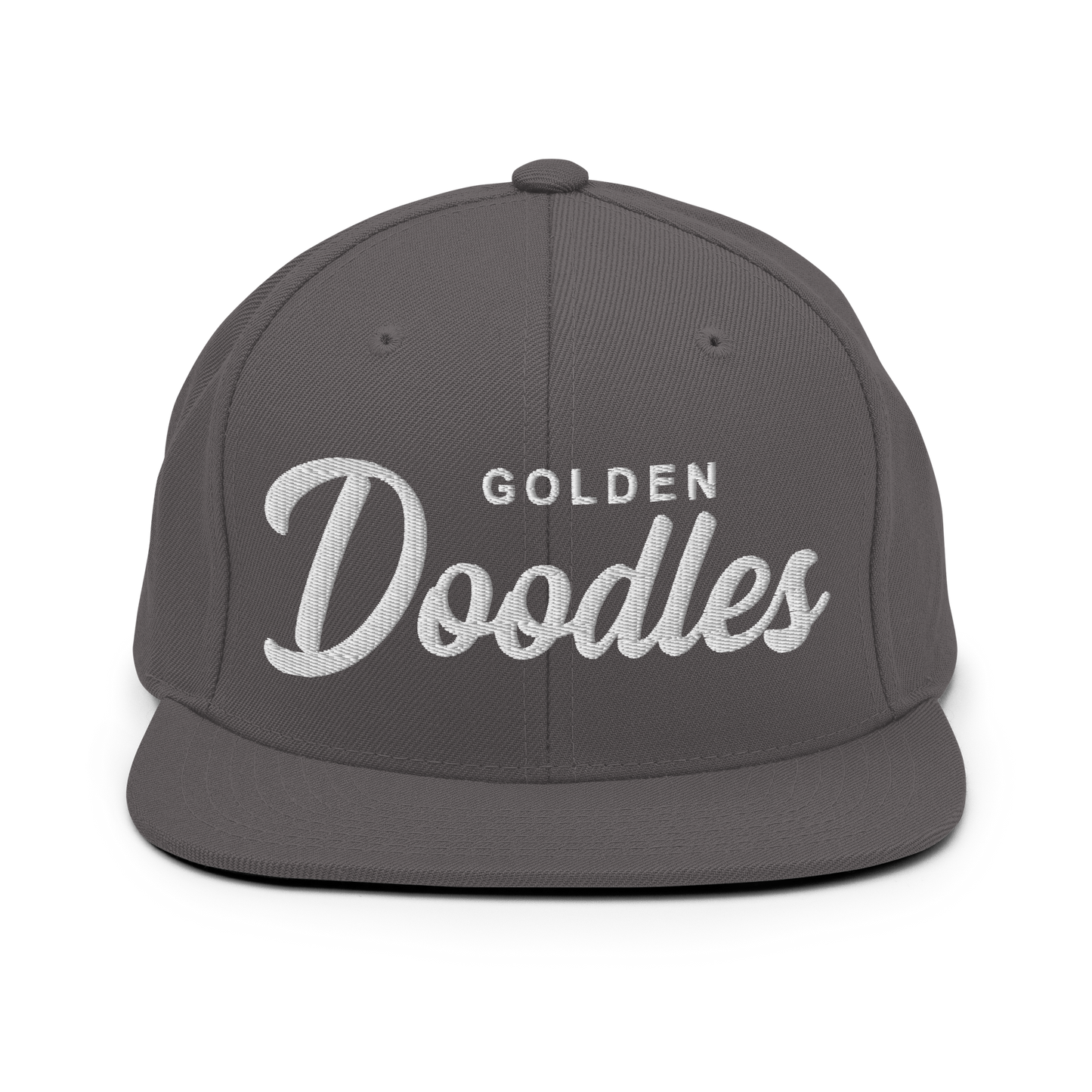 Golden Doodles Retro Snapback, White Embroidered Print