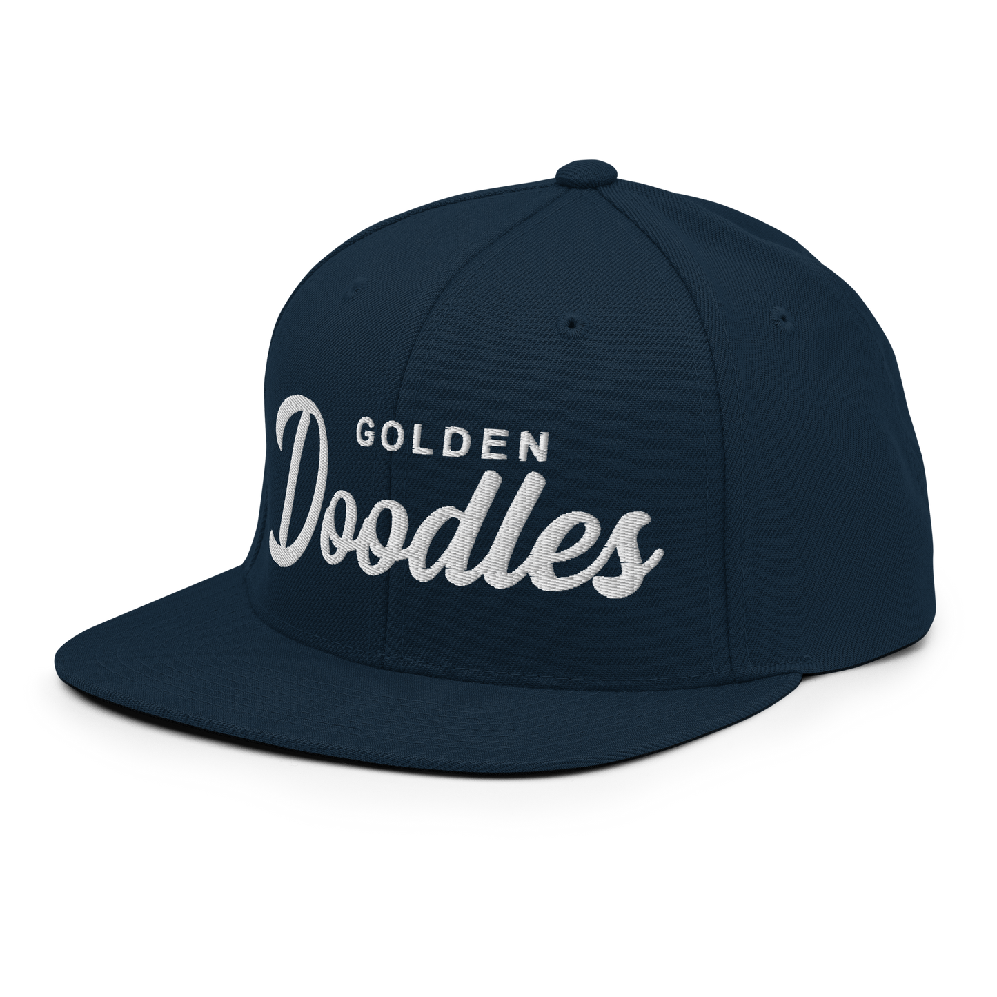 Golden Doodles Retro Snapback, White Embroidered Print