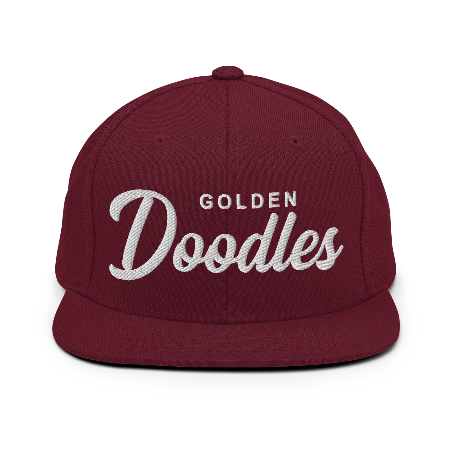 Golden Doodles Retro Snapback, White Embroidered Print
