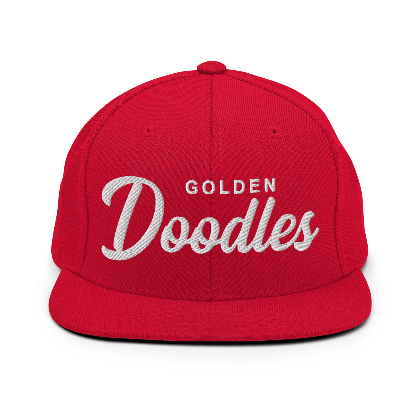 Golden Doodles Retro Snapback, White Embroidered Print