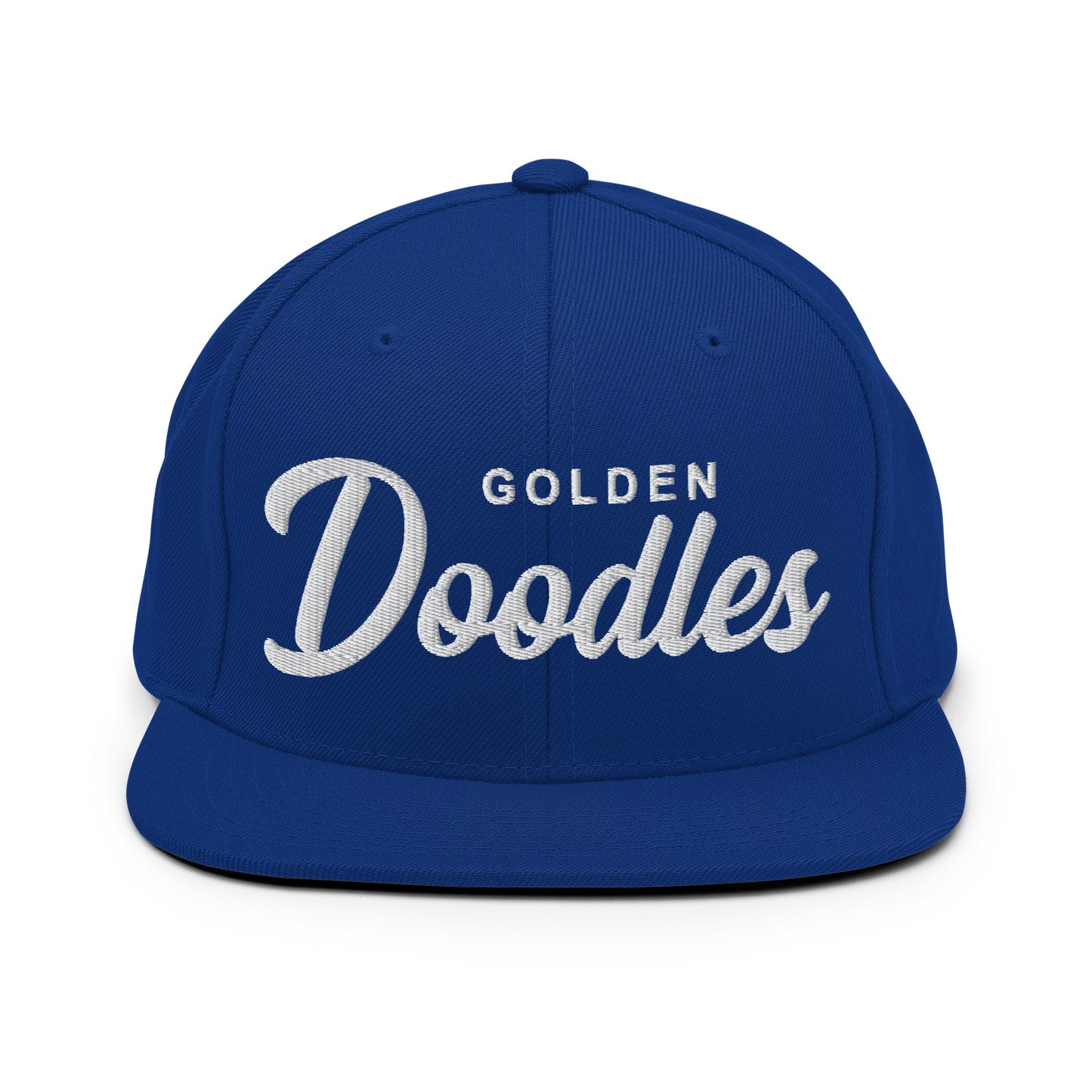 Golden Doodles Retro Snapback, White Embroidered Print