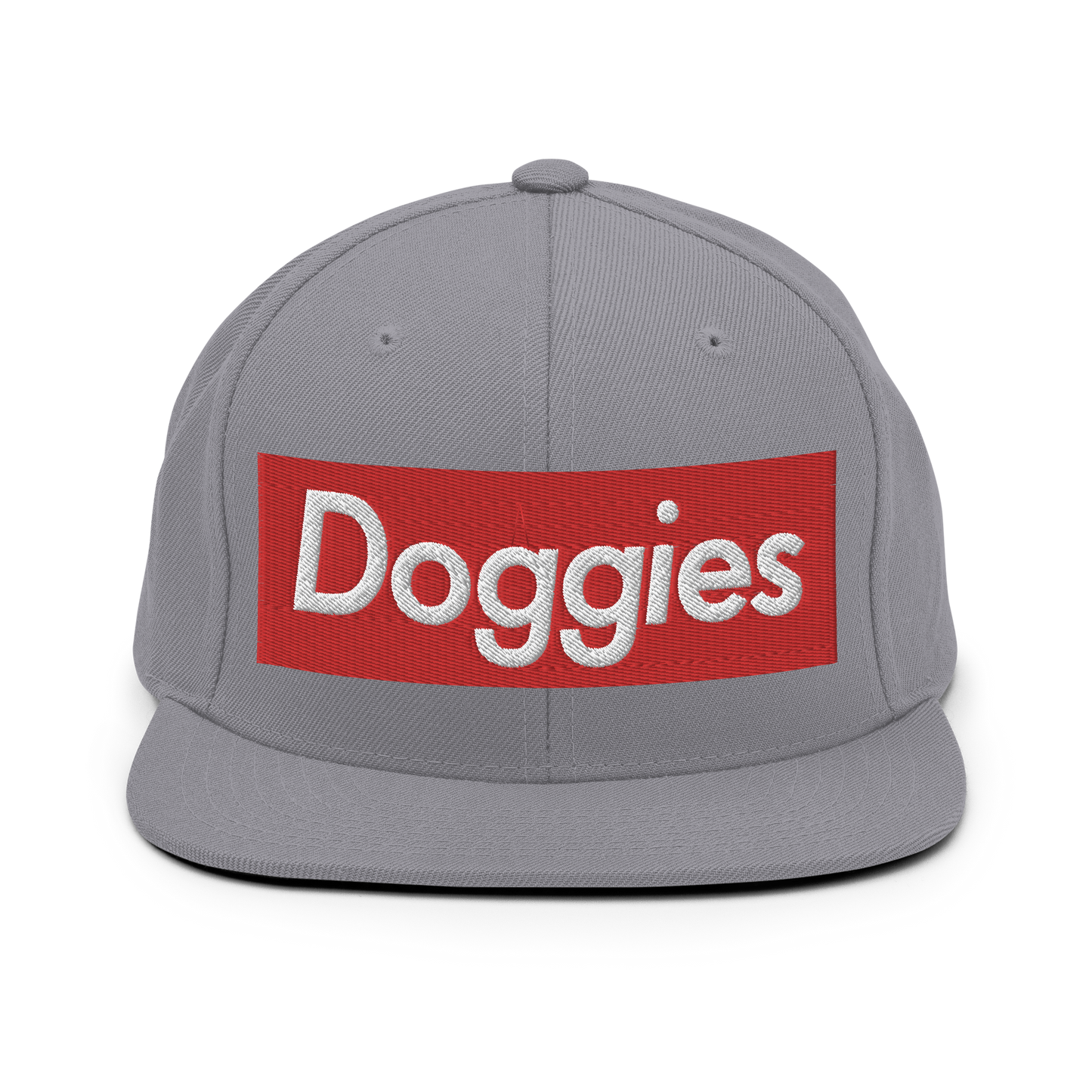 DOGGIES Snapback, Red/White Embroidered Print