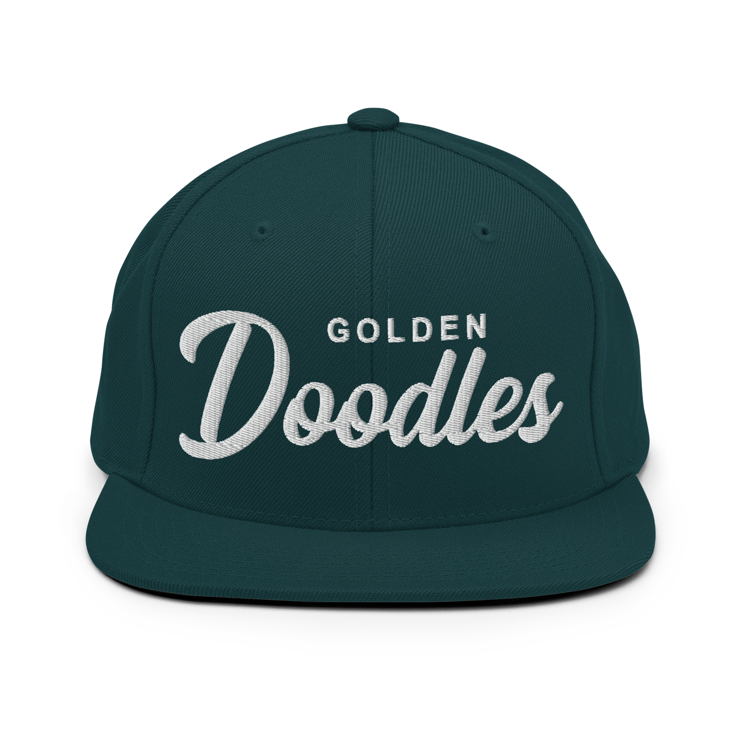 Golden Doodles Retro Snapback, White Embroidered Print