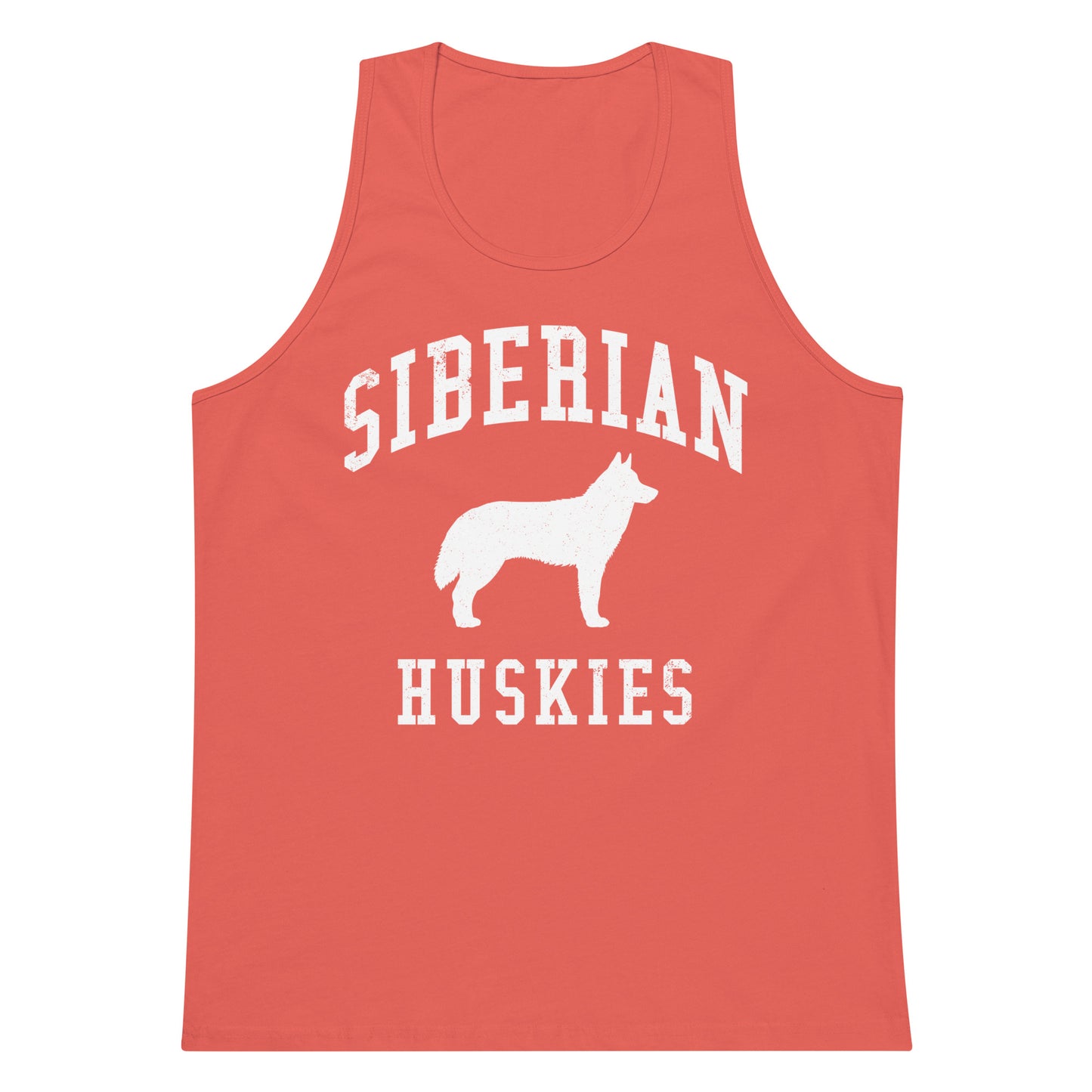 Siberian Huskies Collegiate Men’s Premium Tank Top, with Distressed Print