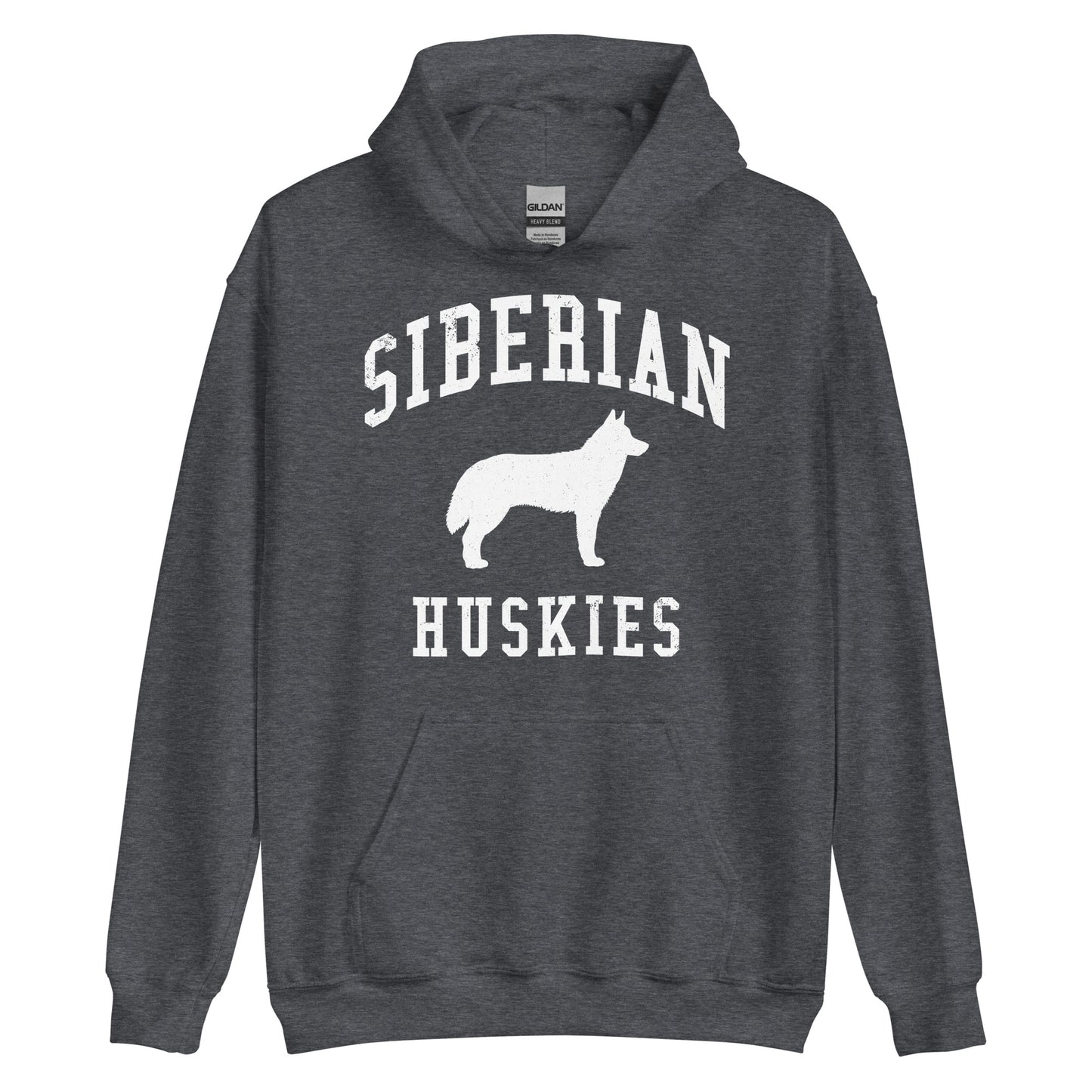 Siberian Huskies Collegiate Hoodie, with Distressed Print