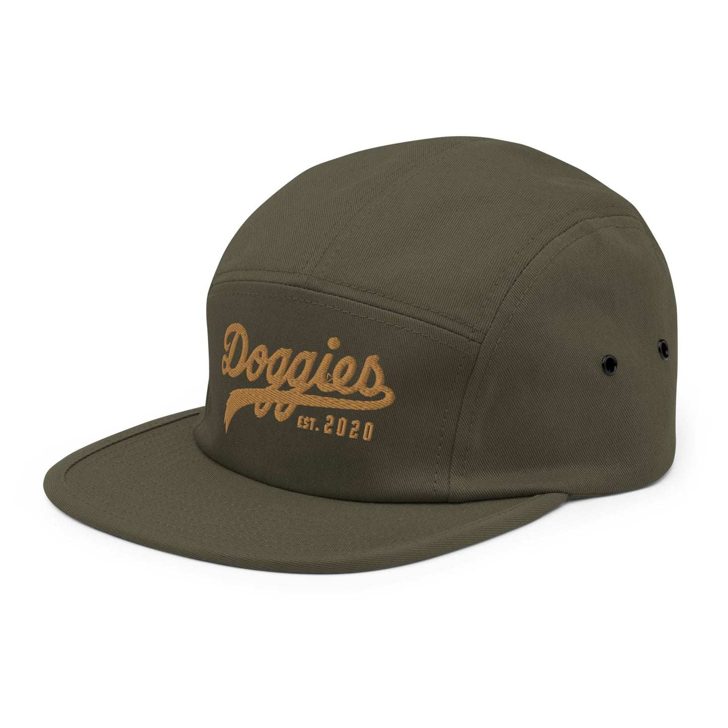Doggies Est. 2020 Yupoong Five Panel Cap, Embroidered Print