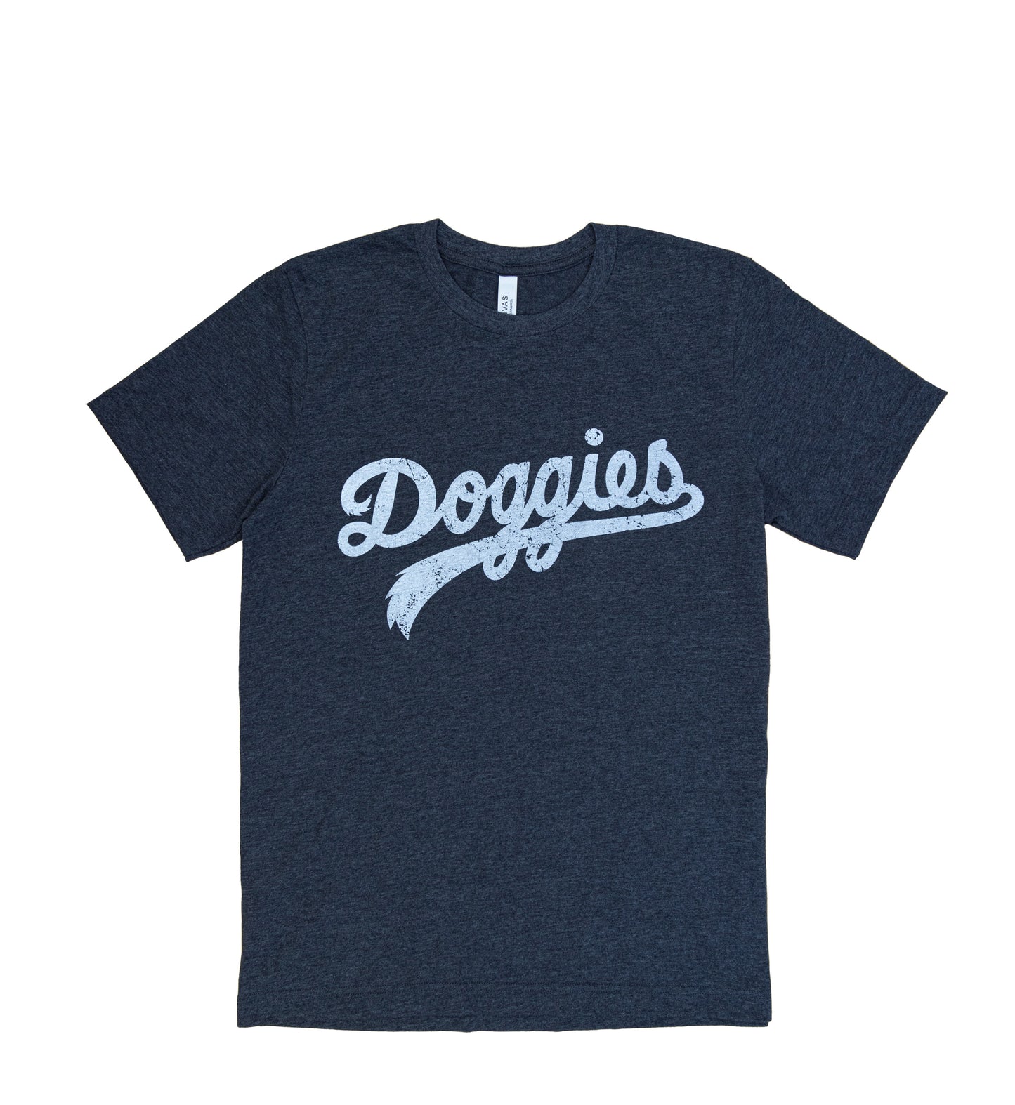 Doggies T-Shirt, Heather Gray with Distressed White Lettering