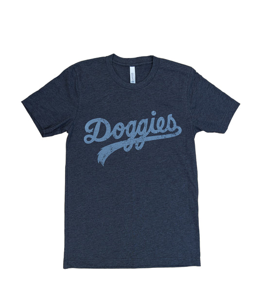 Doggies T-Shirt, Heather Gray with Distressed Gray Lettering