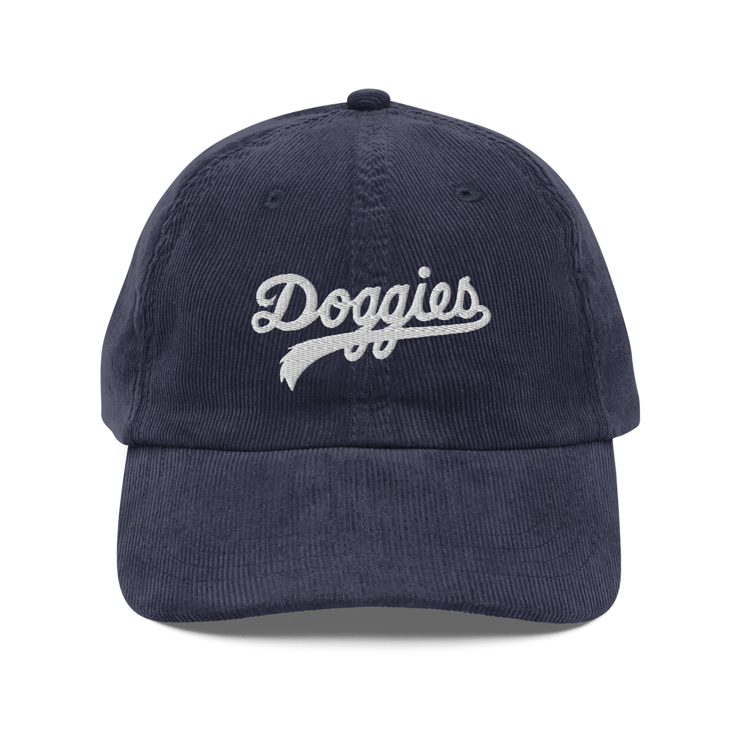 Doggies Vintage Corduroy Hat, Embroidered Print