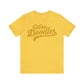 Golden Doodles, Unisex Short Sleeve Tee, Distressed Gold Print