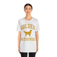 Golden Retrievers Collegiate Unisex Tee, with Distressed Gold Print