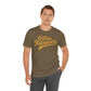 Golden Retrievers Script Unisex Tee, with Distressed Gold Print