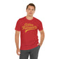 Golden Retrievers Script Unisex Tee, with Distressed Gold Print