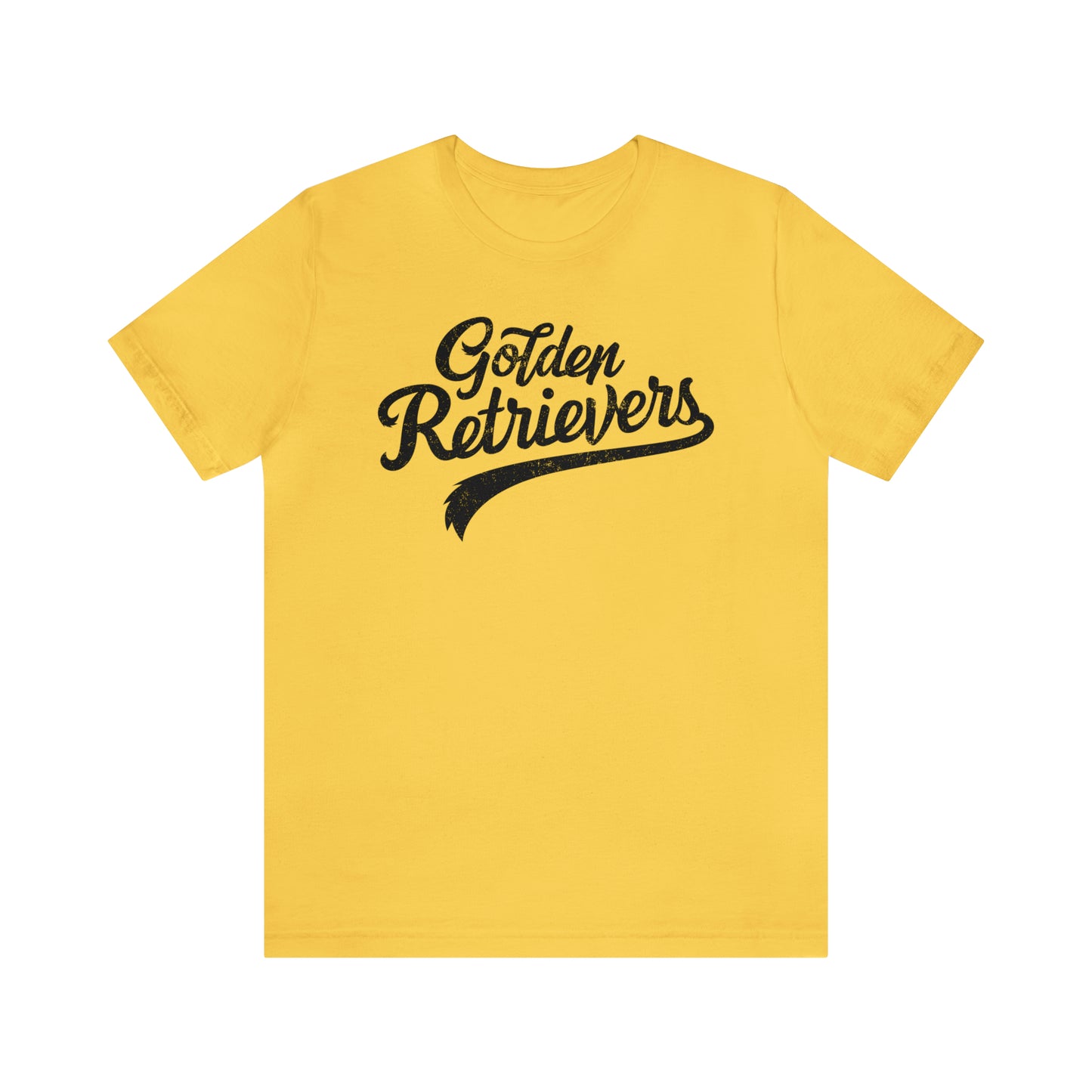 Golden Retrievers Script Unisex Tee, with Distressed Black Print