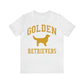 Golden Retrievers Collegiate Unisex Tee, with Distressed Gold Print