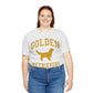 Golden Retrievers Collegiate Unisex Tee, with Distressed Gold Print