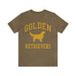 Golden Retrievers Collegiate Unisex Tee, with Distressed Gold Print