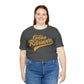 Golden Retrievers Script Unisex Tee, with Distressed Gold Print