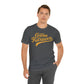 Golden Retrievers Script Unisex Tee, with Distressed Gold Print
