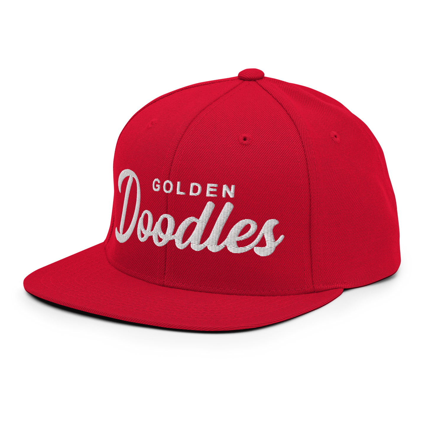 Golden Doodles Retro Snapback, White Embroidered Print