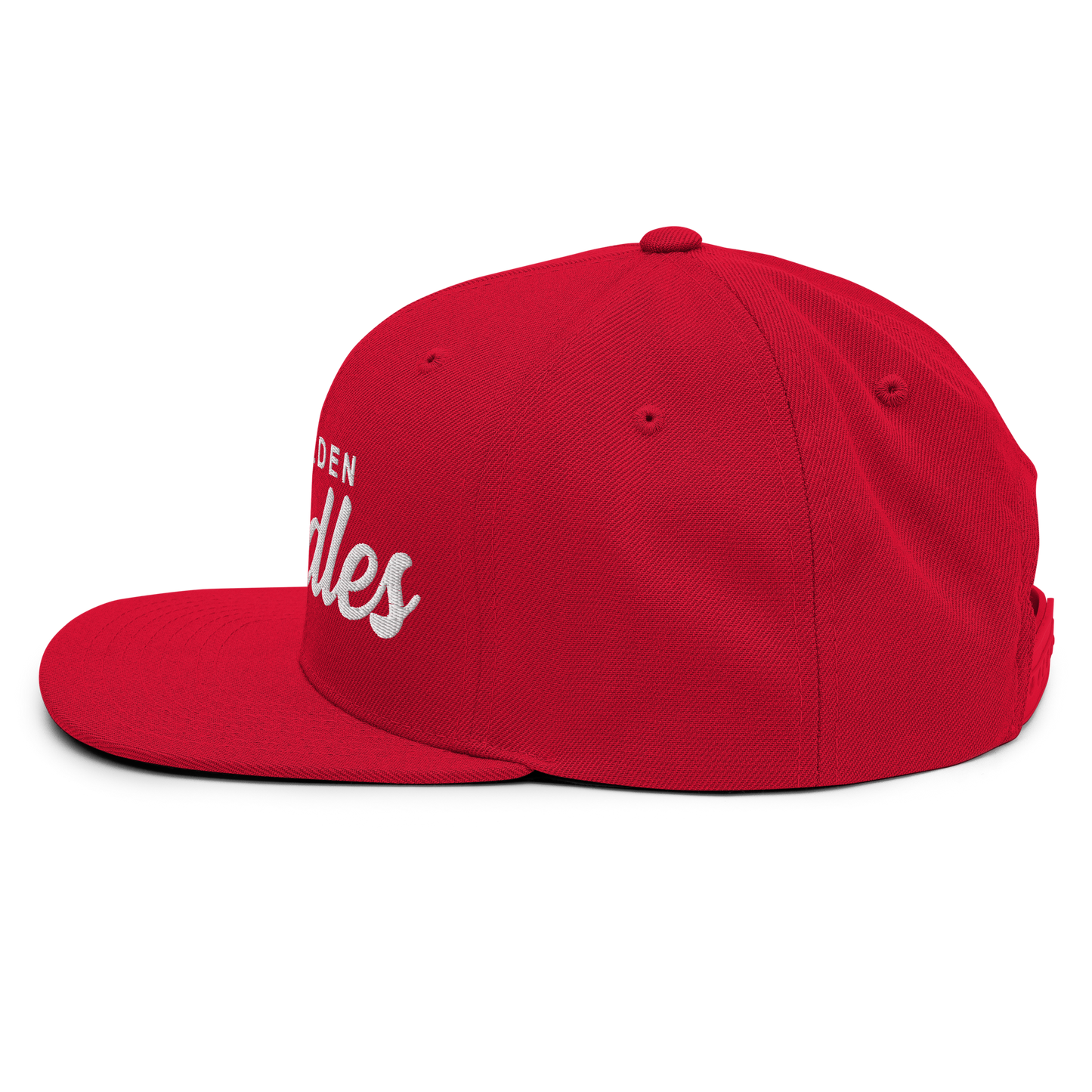 Golden Doodles Retro Snapback, White Embroidered Print