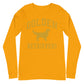 Golden Retrievers Collegiate Unisex Long Sleeve Tee, with Distressed Gold Print