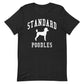 Standard Poodles, Collegiate Unisex Short Sleeve Tee, Classic Colors, Distressed Print