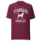 Standard Poodles, Collegiate Unisex Short Sleeve Tee, Classic Colors, Distressed Print