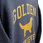 Golden Retrievers Collegiate Hoodie, Dark Heather Gray with Distressed Gold Print
