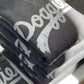 Doggies Script Hoodie, Dark Heather Gray with Distressed Gray Print