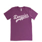 Doggies T-Shirt, Heather Magenta with Distressed White Lettering
