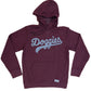 Doggies Script Hoodie, Heather Burgundy with Distressed Gray Print
