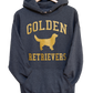 Golden Retrievers Collegiate Hoodie, Dark Heather Gray with Distressed Gold Print